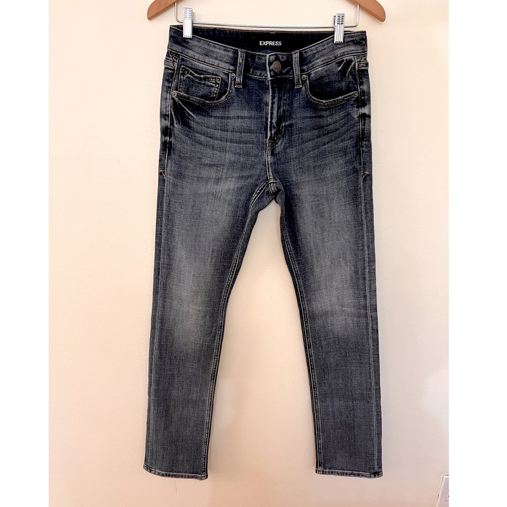 Mens Express Jeans 29X32 SLIM | Stretch | dark wash with light